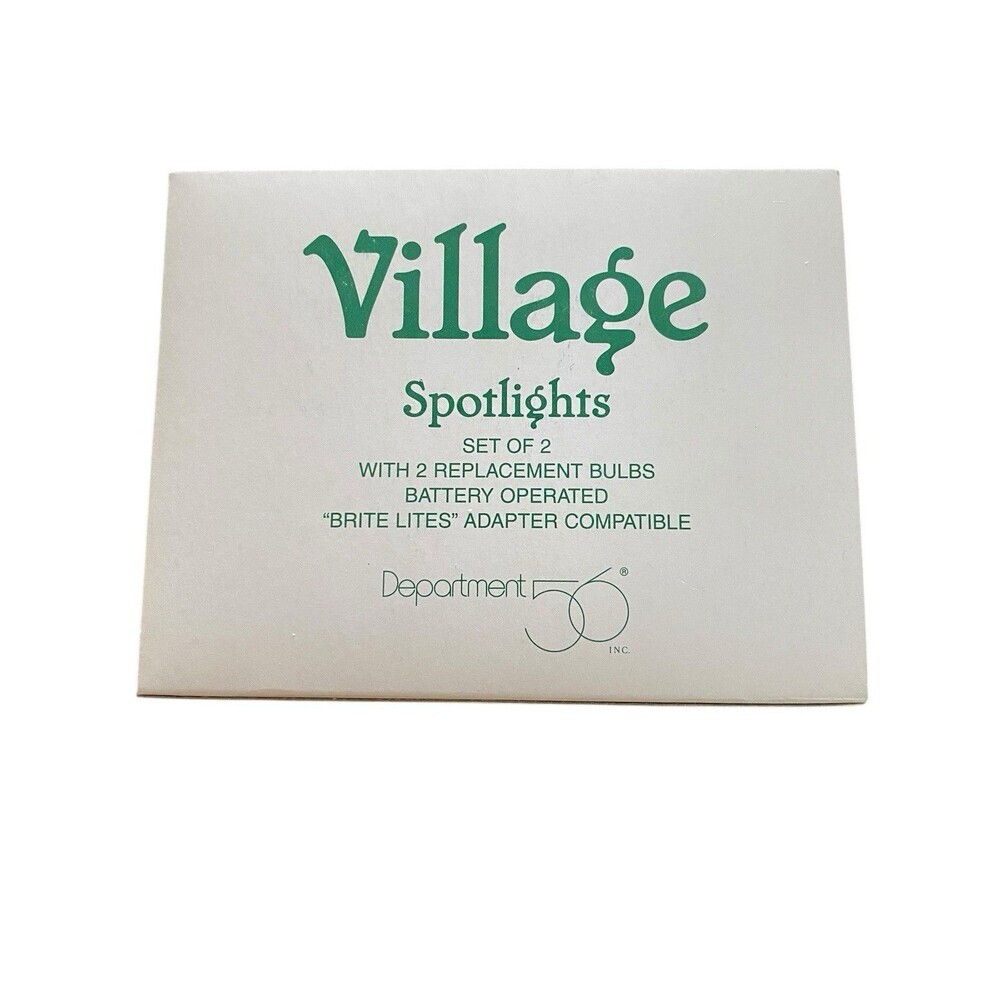 Department 56 Village Spotlight Set of 2 with Bulbs 52611 NOS